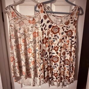 L Tall Old Navy Swing Tank Tops - floral print